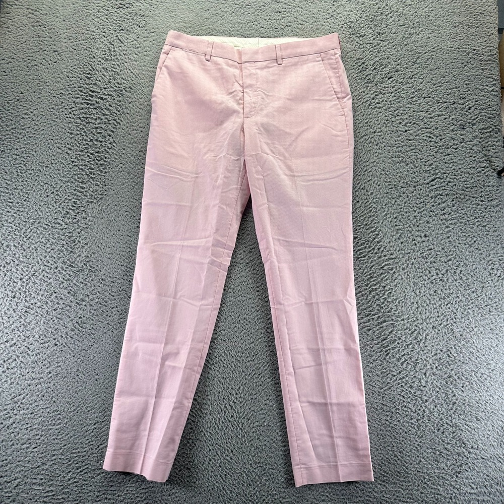 Express Pant Mens 32x32 Pink Cotton Dress Slim Formal Business‎ Career Stretch